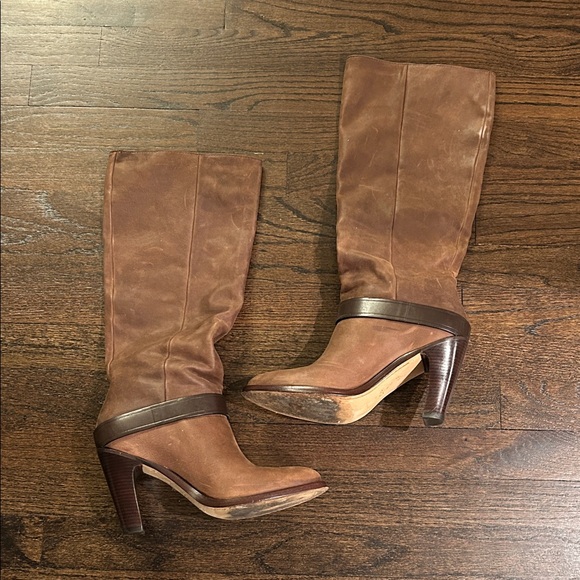 Cole Haan Women’s Brown Leather Knee-High Boots Size 9 - Picture 2 of 7